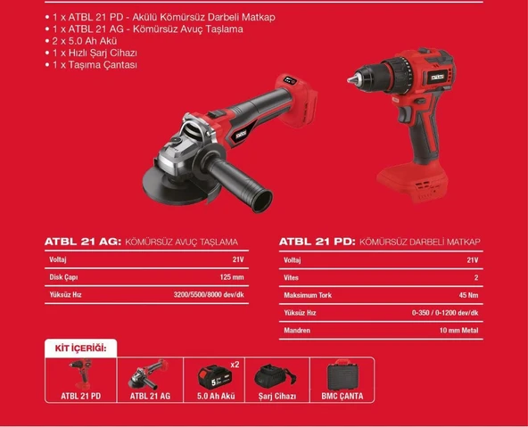 ATTLAS 2 Lİ AKÜLÜ SET ürün görseli