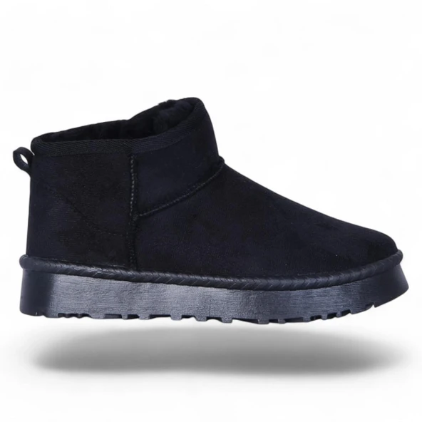 Skuaıter Rida Siyah Kadın İçi Kürklü Düz Bot - Resim 2