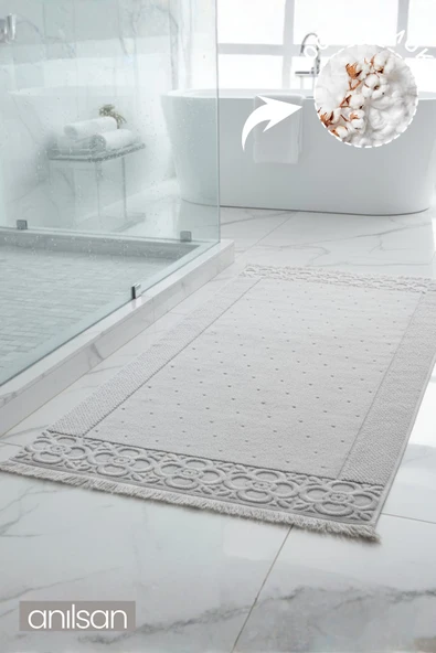 Fesun Bej Ayak Havlusu - 60x130Cm, 690Gr, %100 Pamuk, Spa Ve Otel Banyo Paspası, Günlük Kullanıma Uygun