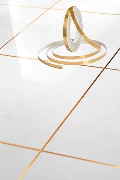 50 Metre Fayans Arası Şerit Dekoratif Yapışkan Su Geçirmez Sızdırmaz Altın Bant Kaplama 2 Adet - 3