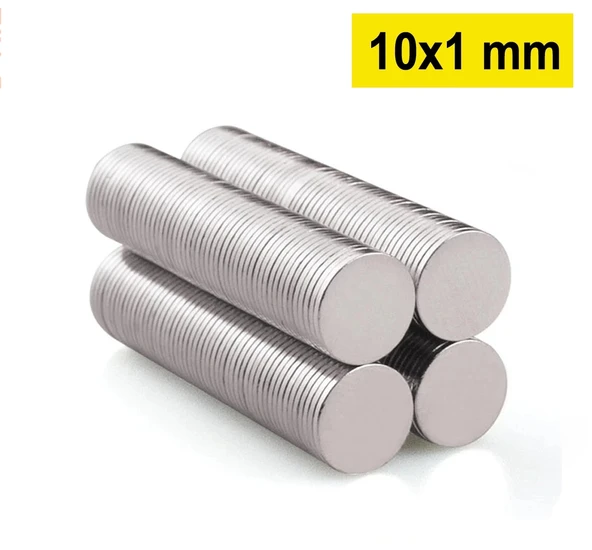 1 Adet 10x1mm Yuvarlak Neodyum Mıknatıs Güçlü Dayanıklı Magnet Nikel Kaplama