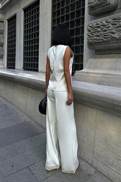 MDB Paulo Gold Düğmeli Yelek Pantolon Takım 9976 - Resim 4