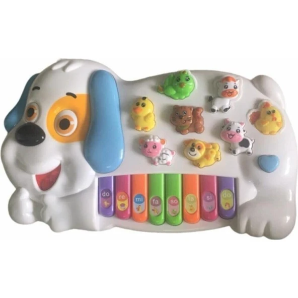 Vardem Can Ali Toys Türkçe Sesli Eğitici Köpek Figürlü Çiftlik Hayvaları Müzikli Piyano Karışık Renkler - 2