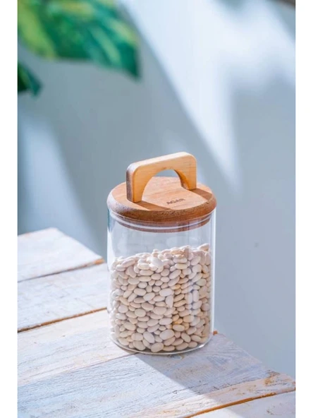 Acar LND7570 Malibu Akasya Kapaklı Borosilikat Cam Kavanoz - 700 ml ürün görseli 1