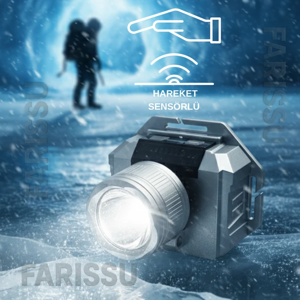 Çok Fonksiyonlu Şarj Edilebilir Kafa Lambası (SDR-X1) - Sensörlü, Solar ve Powerbank Özellikli