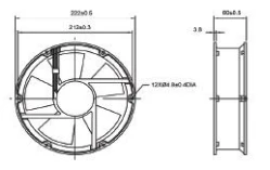 Plastim 220x60mm 220v AC Rulmanlı Aksiyel Fan - PF22060R - Resim 5