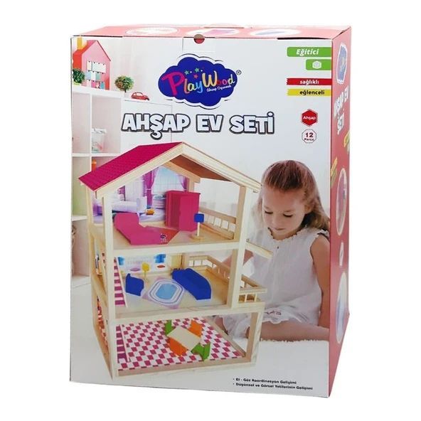 Playwood Oyuncak Ahşap Ev Seti ONY-398 ürün görseli 1