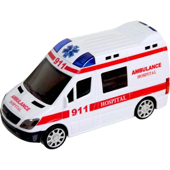 Xtoys Sos Sesli ve 3D Işıklı Çarp Dön Pilli Ambulans