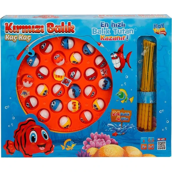 Vardem Kırmızı Balık Kaç Kaç Balık Tutma Oyun Seti 28 Parça