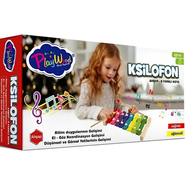 Playwood Ahşap Eğitici Ksilofon 8 Farklı Nota Ony-405 - 5