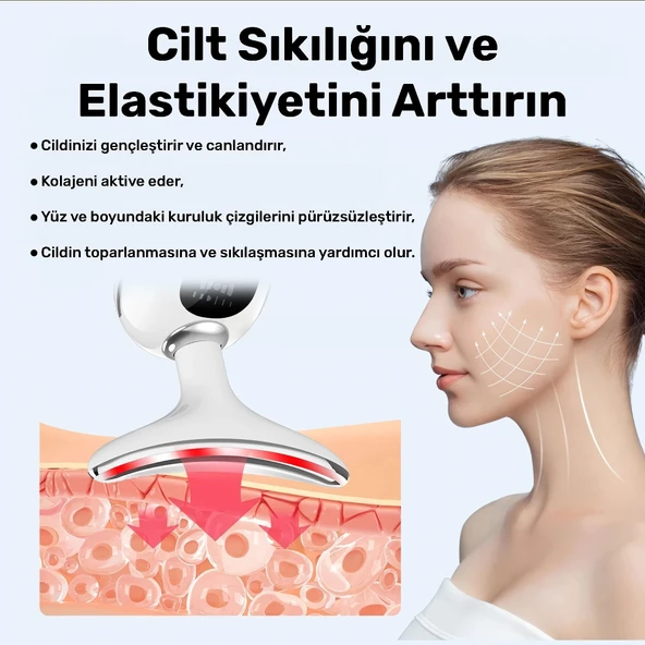 NPO NPB02 Yüz Boyun Gıdık Sarkma Kırışıklık Giderici Sıkılaştırıcı EMS LED Masajlı Güzellik Cihazı - 3