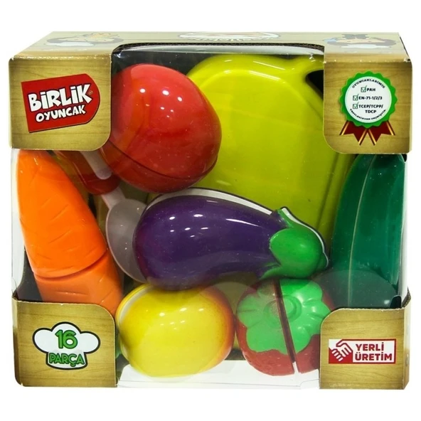 Birlik Oyuncak 16 Parça Oyuncak Meyve Sebze Kesme Seti - 2