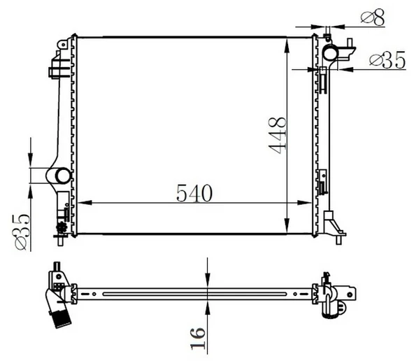 MOTOR SU RADYATÖRÜ GRAND SCENIC 4 2015 MEGANE 4 2015 SCENIC 4 2015 1.2 TCE 1.3 TCE 1.5DCI BRAZİNG ürün görseli
