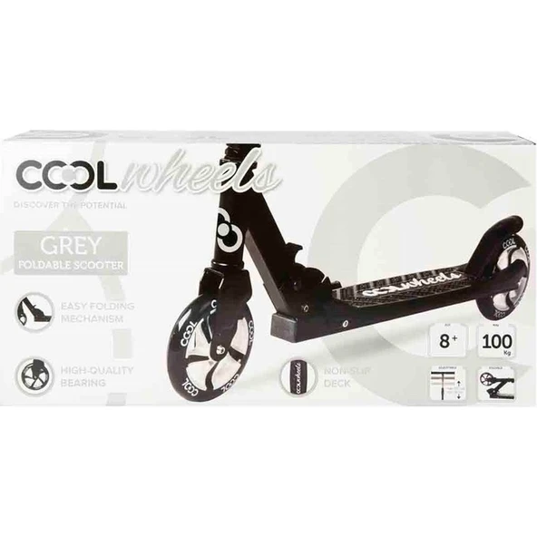 Cool Wheels Cool Direksiyon Katlanır Scooter Yükseklik Ayarlı Çocuk Scooter Gri 8+ - Resim 4