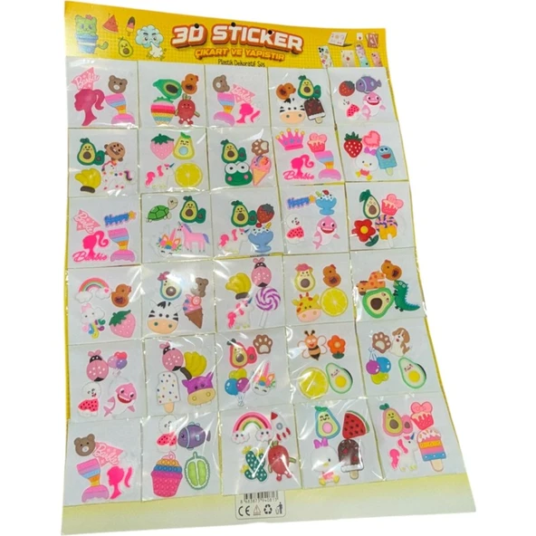 Akkaymak Kırtasiye Esmay Plastik Dekoratif 3D Sticker ürün görseli 1