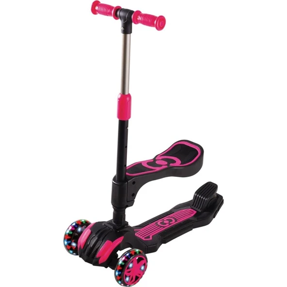Furkan Cool Wheels Combo Oturaklı Scooter Pembe FR59564