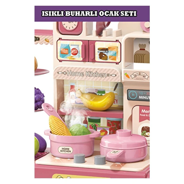 Kayyum Buharlı Mutfak Seti 3 Yaş Üstü Kız Çocuklar İçin Gerçekçi Pişirme Deneyimi - 6