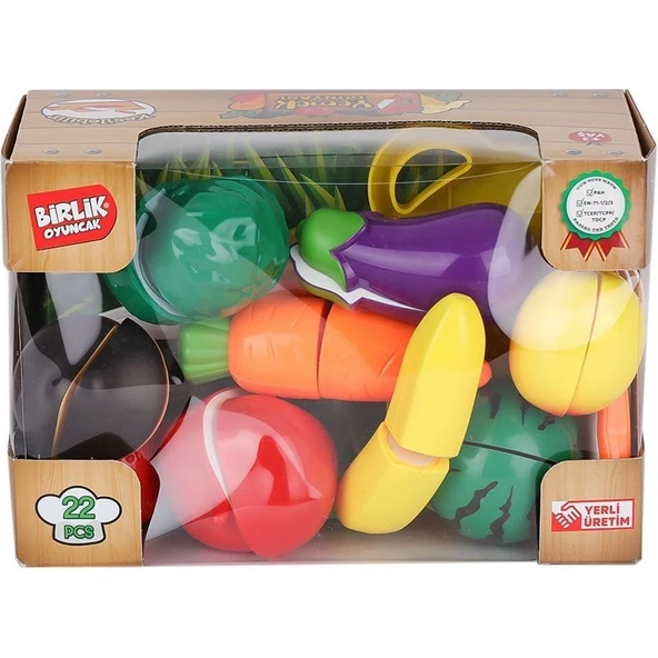 Birlik Oyuncak 22 Parça Oyuncak Meyve Sebze Kesme Seti - Resim 2