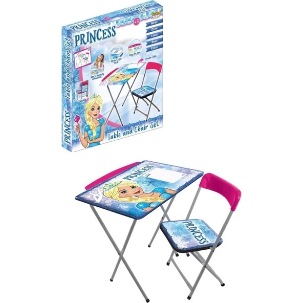 Furkan Toys Karlar Ülkesi Prenses Kız Çocuk Masa Sandalye Seti ürün görseli 1