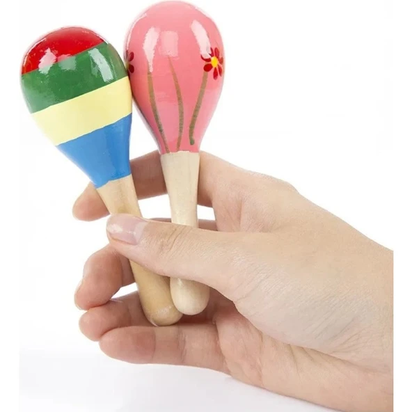 Canderel Renkli Ahşap Marakas Tekli - Resim 3