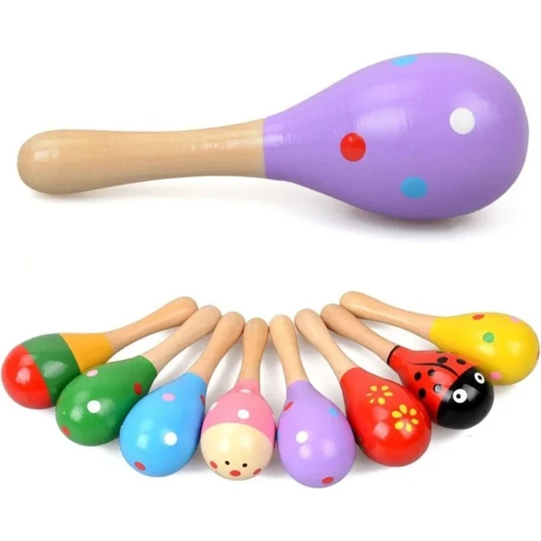 Canderel Renkli Ahşap Marakas Tekli - Resim 2