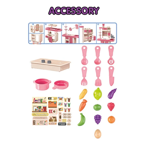 Kayyum Buharlı Mutfak Seti 3 Yaş Üstü Kız Çocuklar İçin Gerçekçi Pişirme Deneyimi - 4