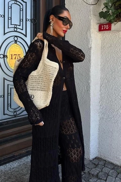 MDB Bridget Ajurlu Uzun Hırka Takım 9881 - Resim 6