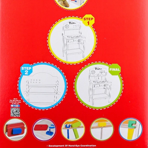 Belirtilmemiş ONY-412 Ahşap Tamir Seti -Onyıl Oyuncak - Resim 2