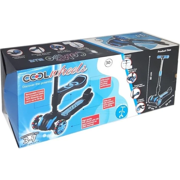 Cool Wheels Combo Oturaklı Scooter Mavi FR59557 - 4
