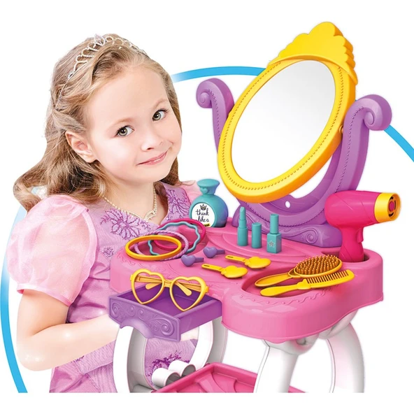 Dede Candy & Ken Prenses Güzellik Masası Renkli Aksesuarlarla 15 Parça Çocuklar İçin - 5