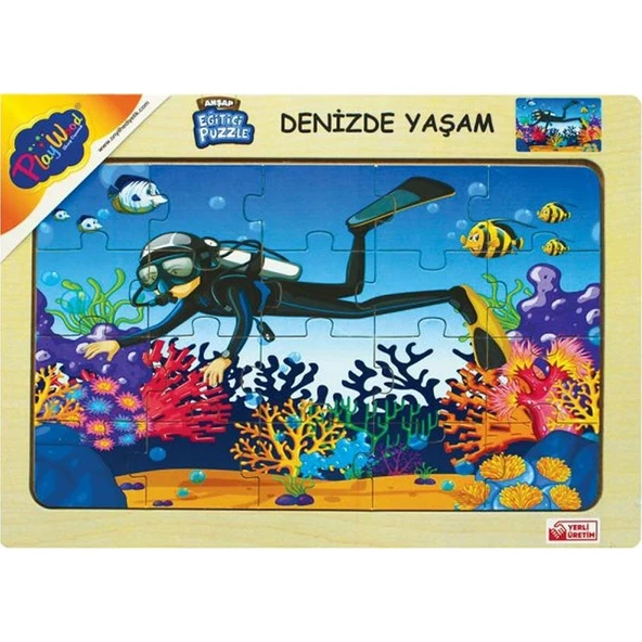 Playwood Ahşap Eğitici Puzzle Denizde Yaşam ONY-188 ürün görseli 1
