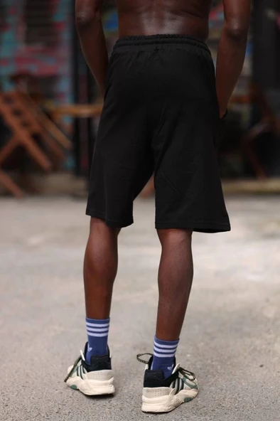 MDB Erkek İki İplik Cepli Şort  iyah - Resim 2