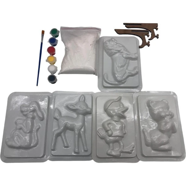 Farbu Oyuncak Alçı Kalıbı Boyama Eğitici El Beceri Oyun Seti - Resim 4