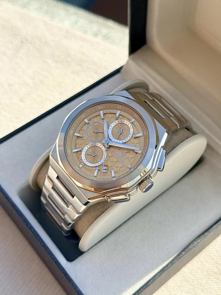 Ferro FM43024A-A7 Quartz Çelik Kahve Kadran 43 mm Erkek Ko Saati - 2