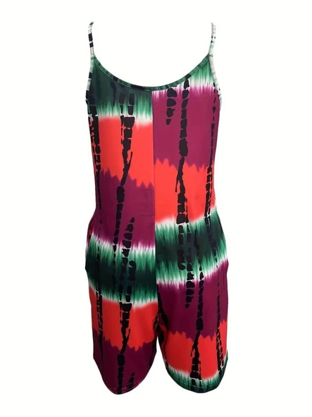 MDB Kadın Ip Askılı Yuvarlak Yaka Cepli Kısa şort Süprem Takım - Resim 4