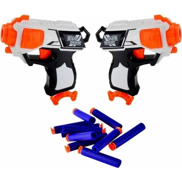 Nerf Sünger Mermi Dart Atan Çift Tabancalı 10 Dartlı Nişancı Oyuncak Tabanca - Nerf Nişancı 5