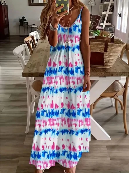 MDB Kadın Askılı Tam Boy Süprem Elbise - Resim 3