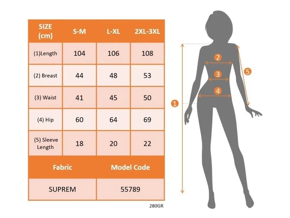 MDB Kadın Kısa Yarasa Kollu Yuvarlak Yaka Beli Büzgülü Süprem Elbise - Resim 6