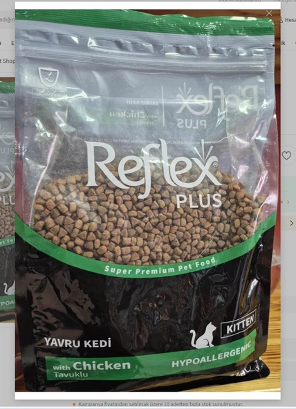 REFLEX PLUS YAVRU TAVUKLU KEDİ MAMASI 1KG