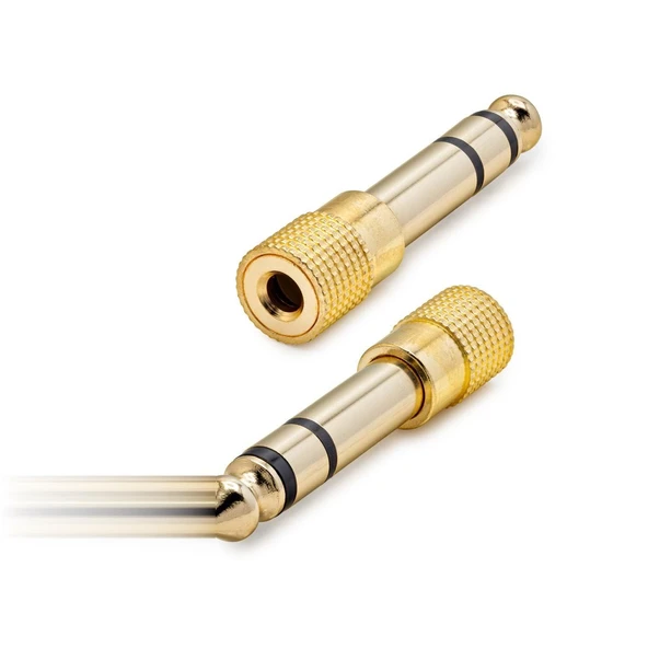 6.5 Mm To 3.5 Mm F Çevirici Enstruman Gitar Gold HDX1264 ürün görseli 1