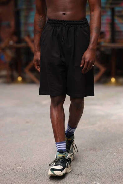 MDB Erkek İki İplik Cepli Şort  iyah ürün görseli 1