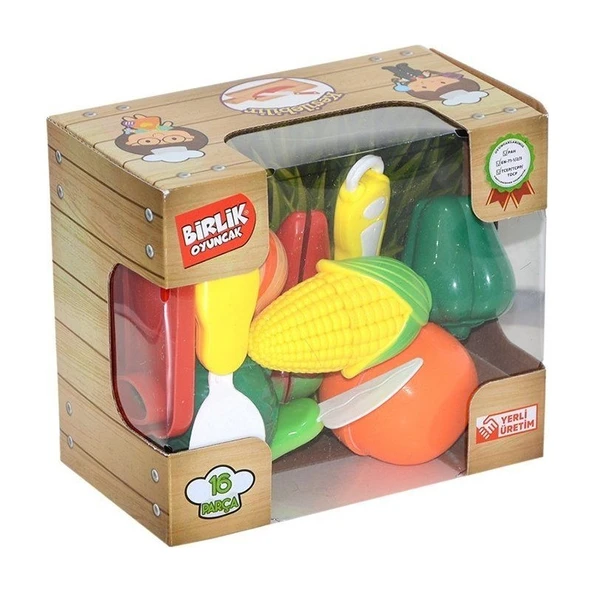 Birlik Oyuncak 16 Parça Oyuncak Meyve Sebze Kesme Seti - 4