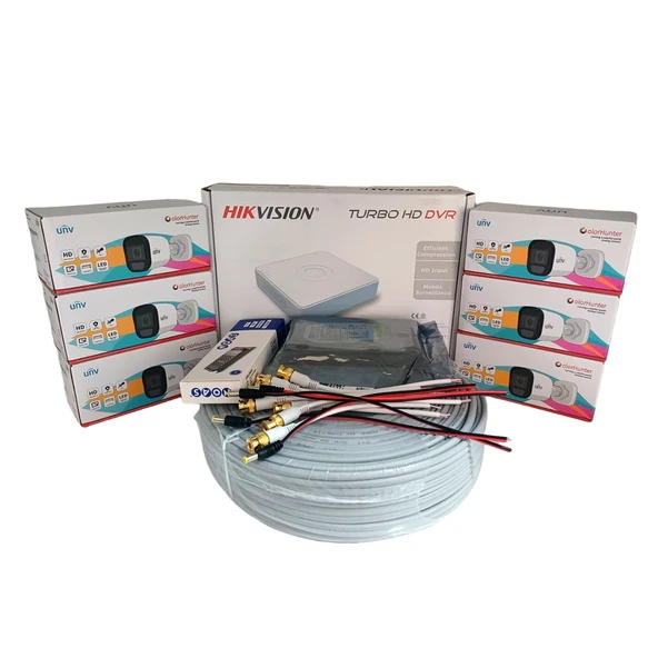 Hikvision 6’lı Full HD Güvenlik Kamerası Seti Renkli Gece Görüşlü, Mikrofonlu, Olay Anında Bildirim ürün görseli