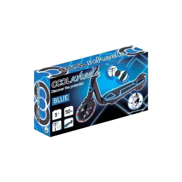 Cool Wheels 5 + Yüksekliği Ayarlanabilir Işıklı Scooter Mavi FR59243 - 2