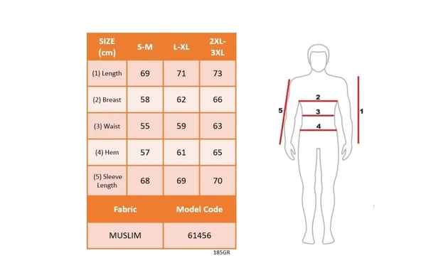 MDB Erkek Uzun Kollu Hakim Yaka Düğmeli Erkek Müslim Gömlek - Resim 4