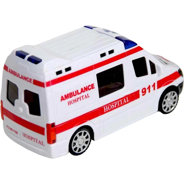 Xtoys Sos Sesli ve 3D Işıklı Çarp Dön Pilli Ambulans - 2