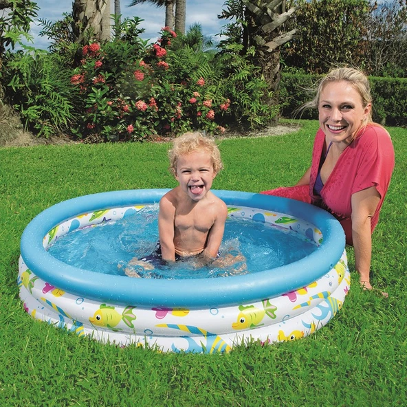Bestway 3 Halkalı Deniz Yaşamı Desenli Çocuk Havuzu - 51008 ( 102 cm x 25 cm ) - 2
