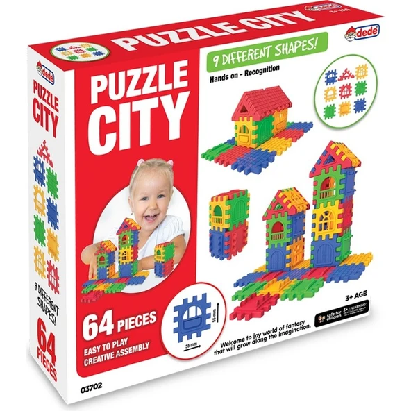 Dede Puzzle City 64 Parça Şehir Temalı - Resim 3