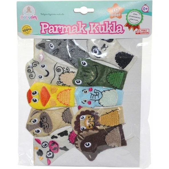 NCK URT020-003 Babycim 10LU Hayvanlar Parmak Kuklası ürün görseli 1