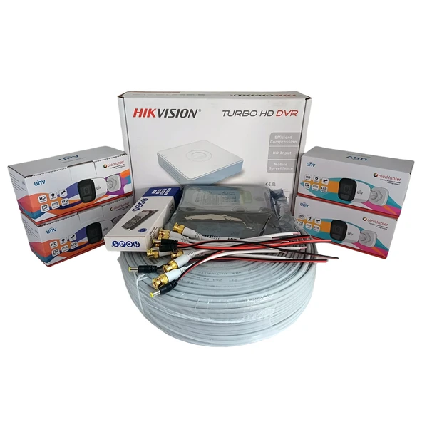Hikvision 4’lü Full HD Güvenlik Kamerası Seti Renkli Gece Görüşlü, Mikrofonlu, Olay Anında Bildirim ürün görseli